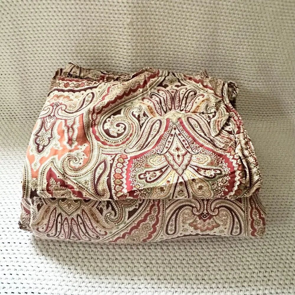 Ralph Lauren Vtg Orsen Carrot Paisley Full Queen Duvet Cover 2 Pillow Shams Set